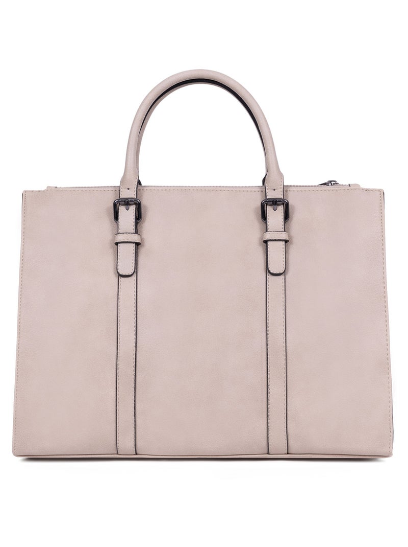 Sac porté main 2 poignées  A4 GRACIEUSE Gris - Kiabi