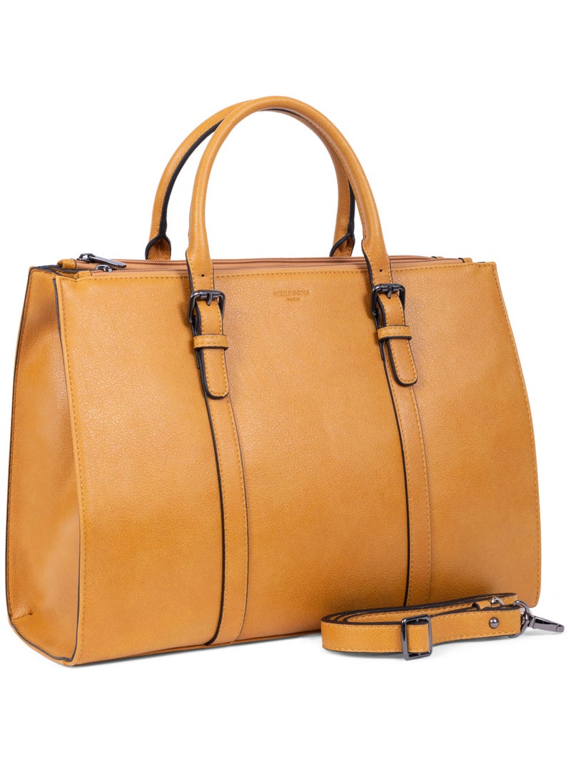 Sac porté main 2 poignées  A4 GRACIEUSE Jaune moutarde - Kiabi