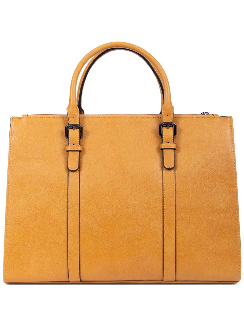 Sac porté main 2 poignées  A4 GRACIEUSE Jaune moutarde - Kiabi