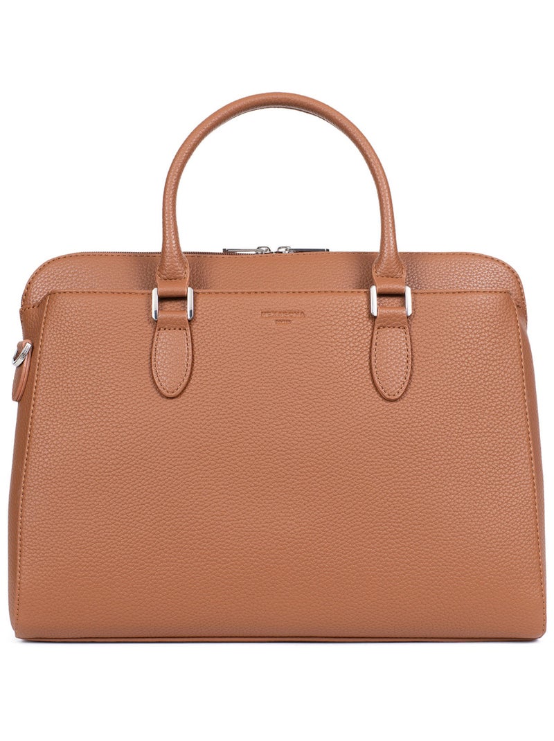 Sac porté main 2 poignées  A4 MADRID Marron clair - Kiabi