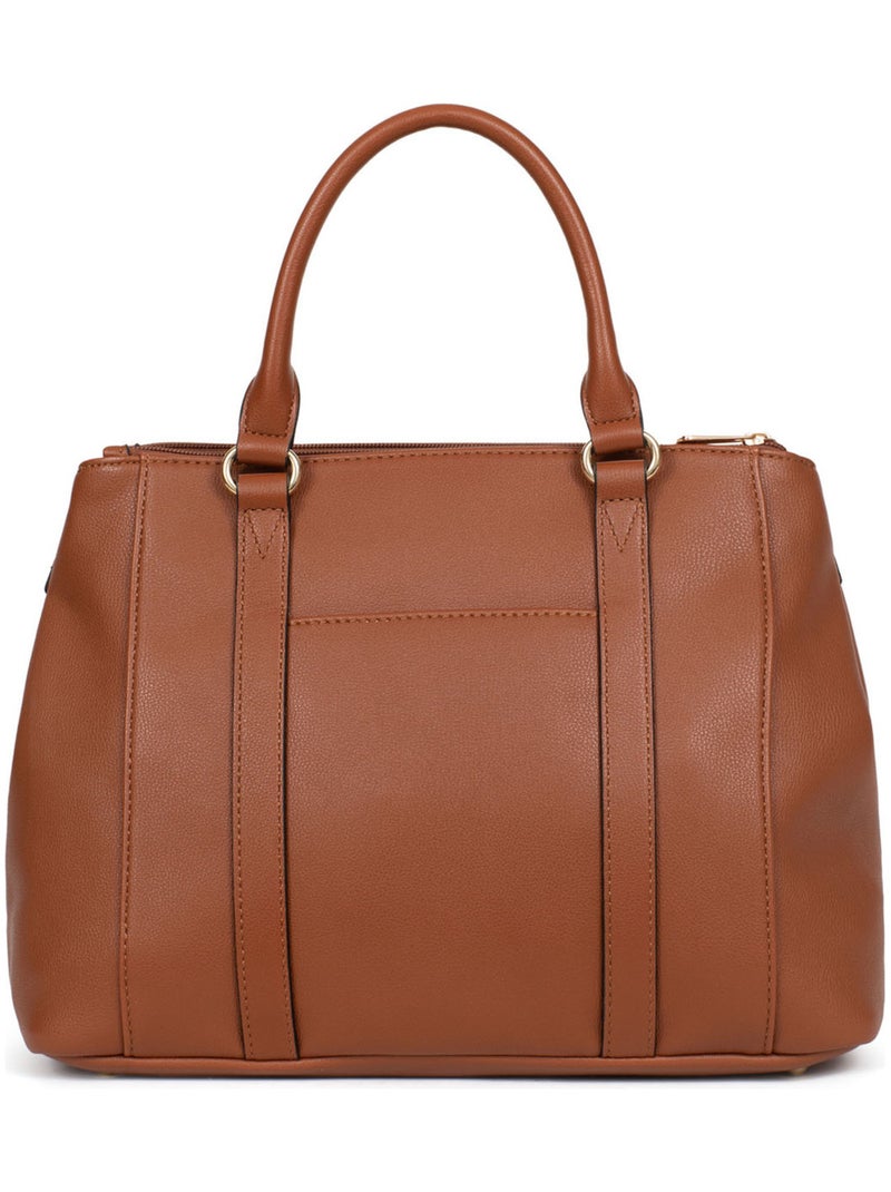 Sac porté main 2 poignées Ambre Cognac - Kiabi