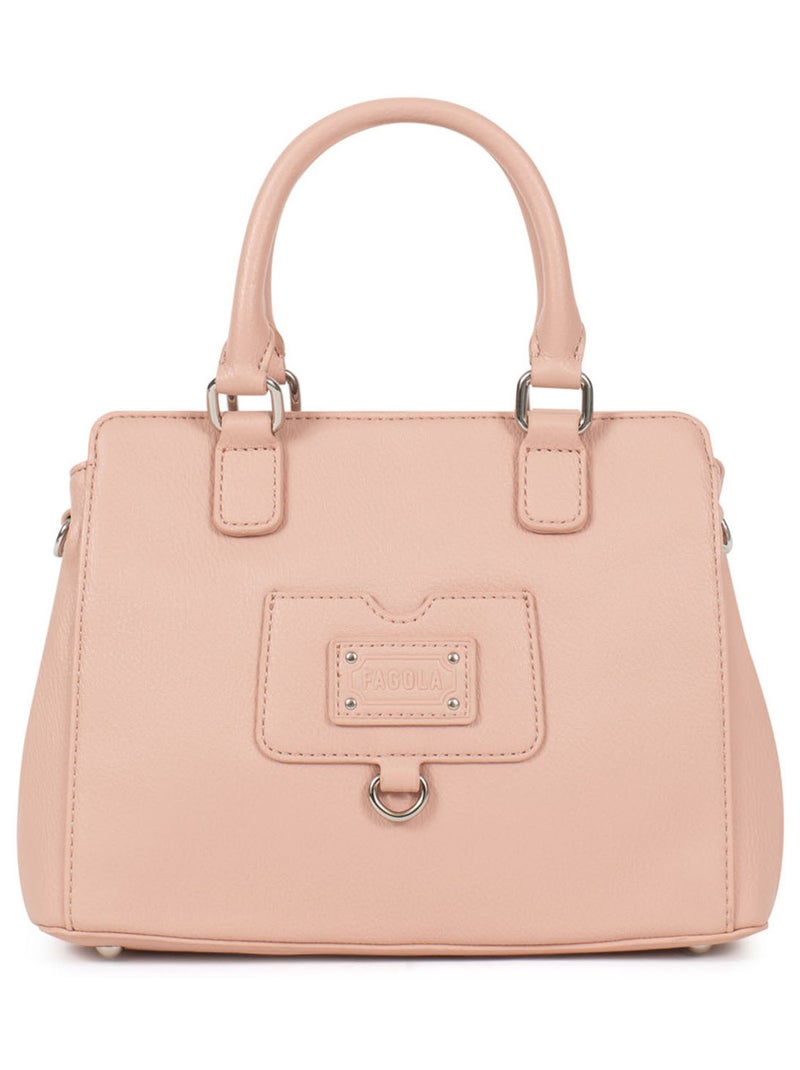 Sac porté main 2 poignées Beige/Rose - Kiabi