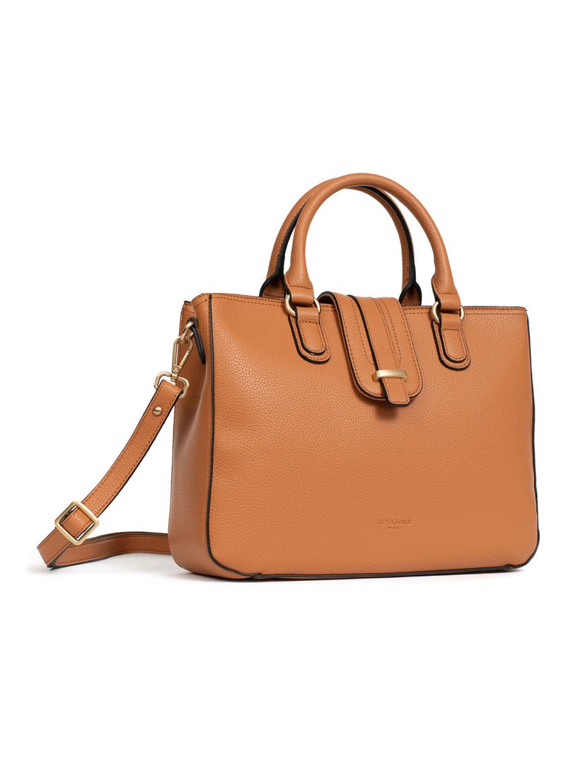 Sac porté main 2 poignées BETTY Marron - Kiabi