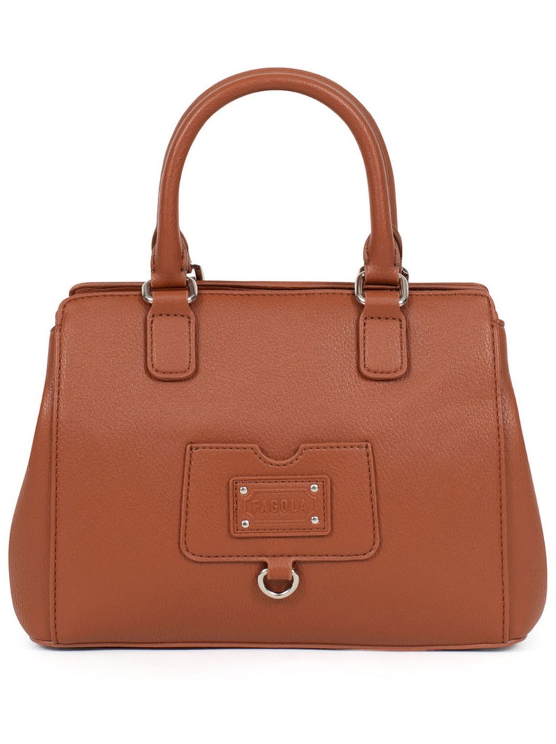 Sac porté main 2 poignées Cognac - Kiabi