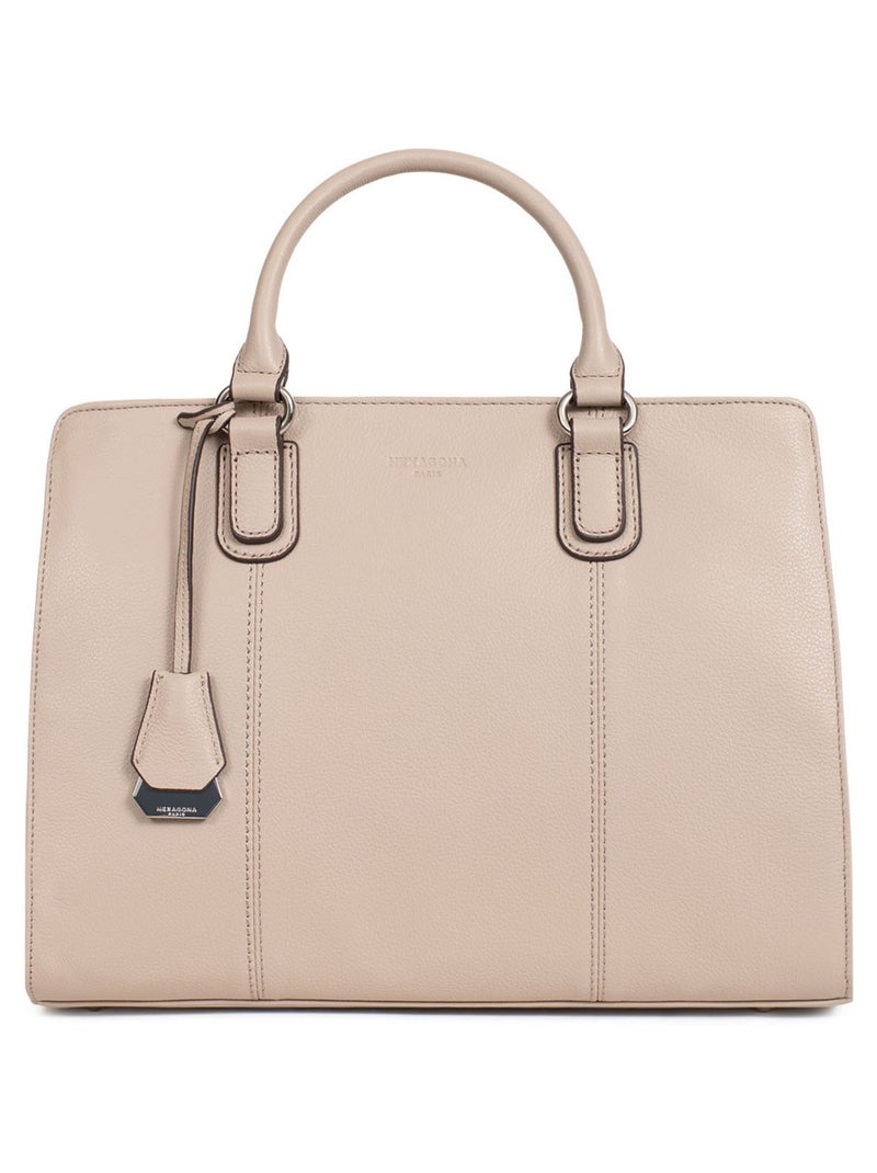 Sac porté main 2 poignées  Cuir CONFORT Beige - Kiabi