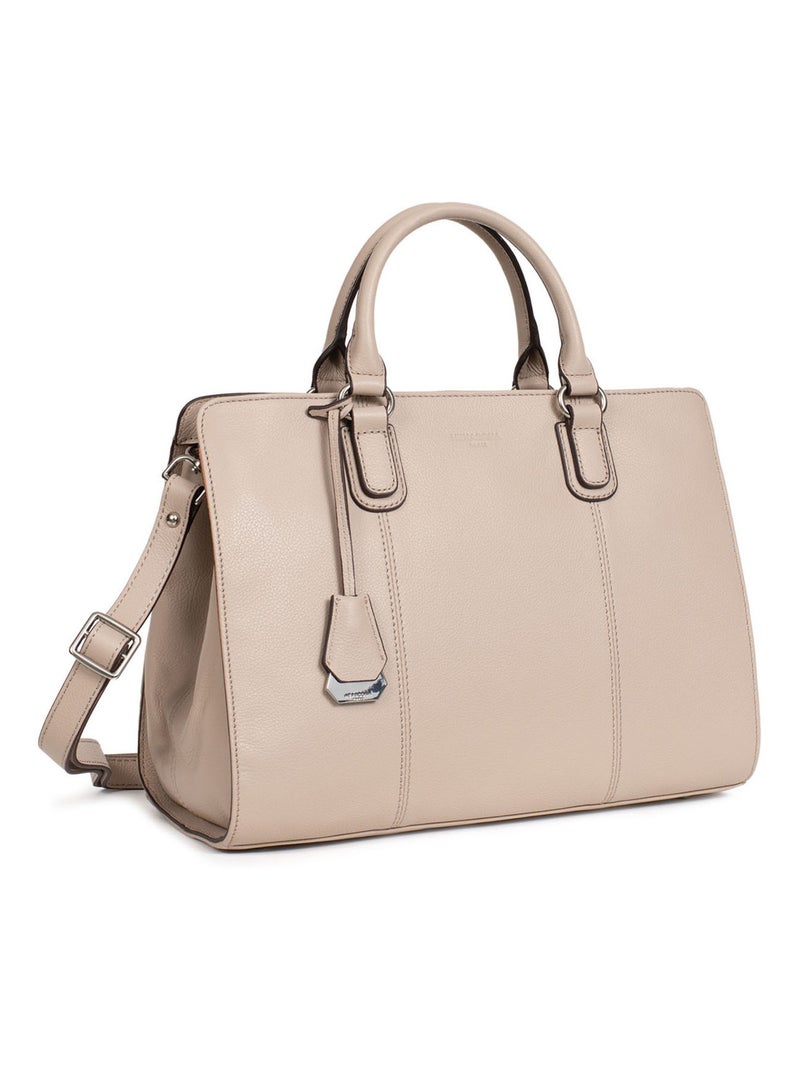 Sac porté main 2 poignées  Cuir CONFORT Beige - Kiabi