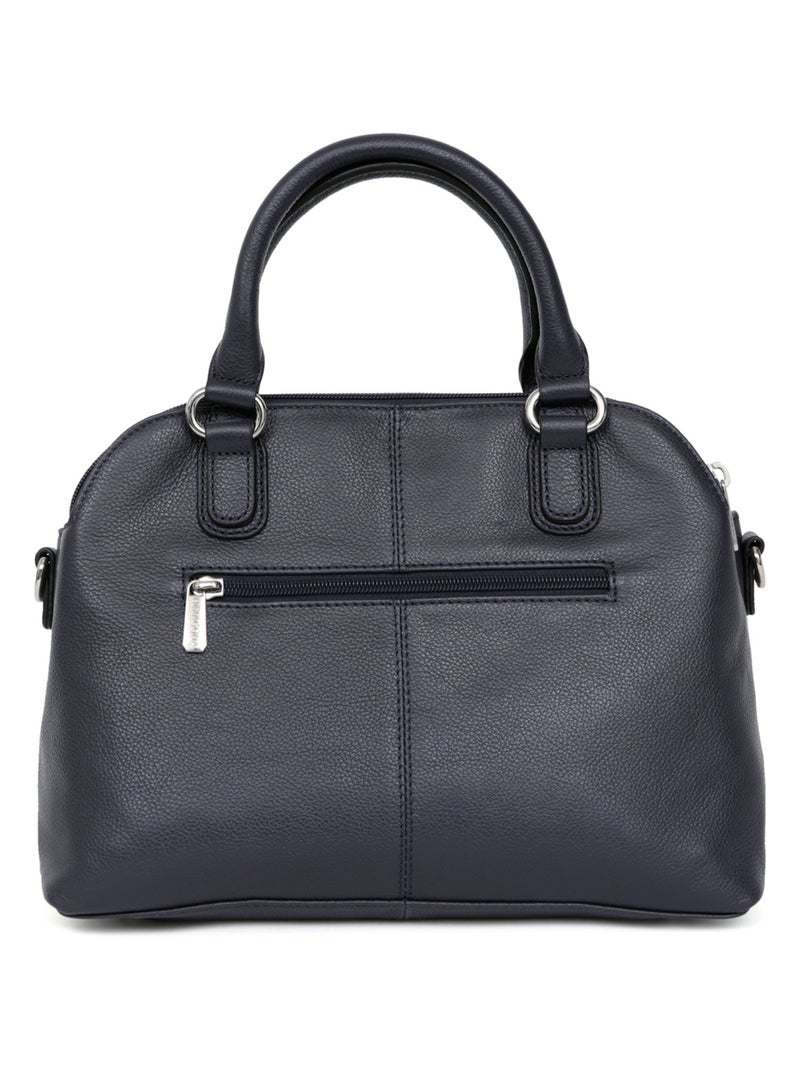 Sac porté main 2 poignées  Cuir CONFORT Bleu marine - Kiabi