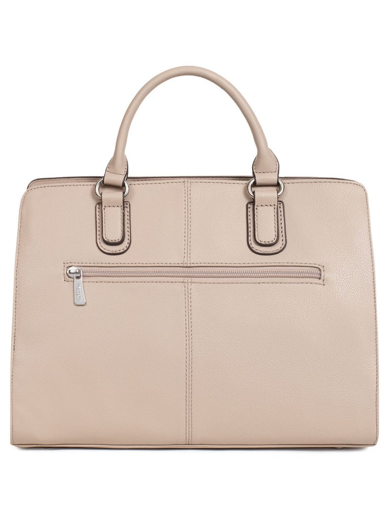 Sac porté main 2 poignées  cuir confort hexagona Beige - Kiabi