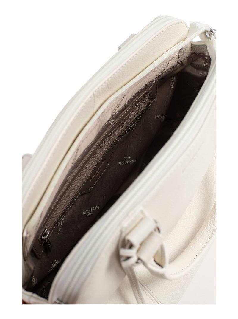 Sac porté main 2 poignées  cuir confort hexagona Blanc - Kiabi