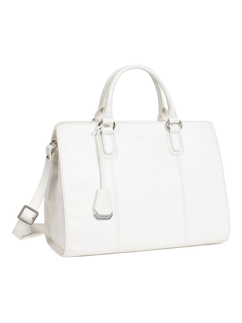 Sac porté main 2 poignées  cuir confort hexagona Blanc - Kiabi