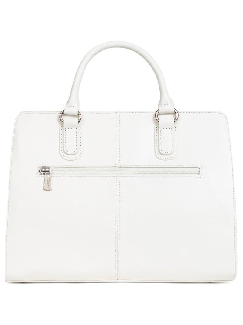 Sac porté main 2 poignées  cuir confort hexagona Blanc - Kiabi