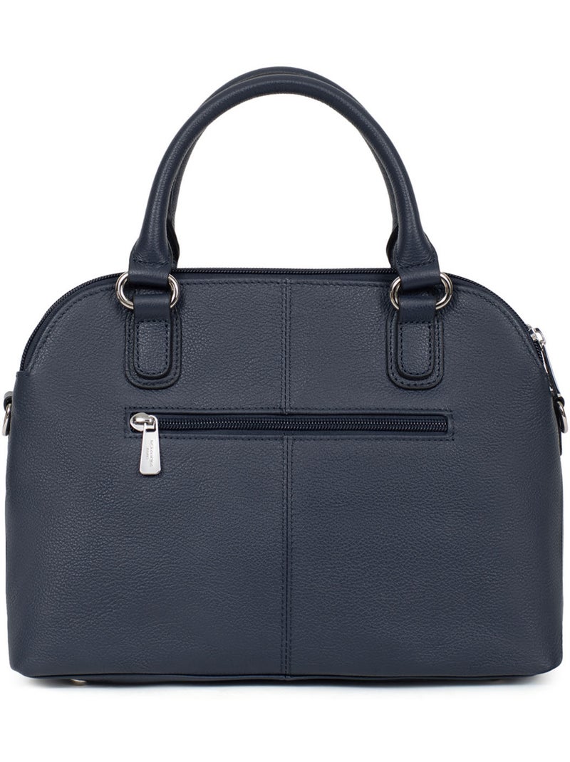 Sac porté main 2 poignées  cuir confort hexagona Bleu marine - Kiabi
