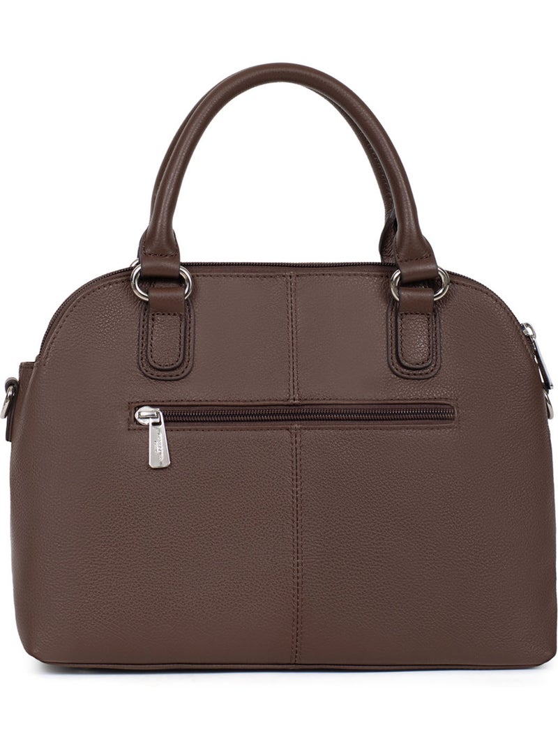 Sac porté main 2 poignées  cuir confort hexagona Marron chocolat - Kiabi