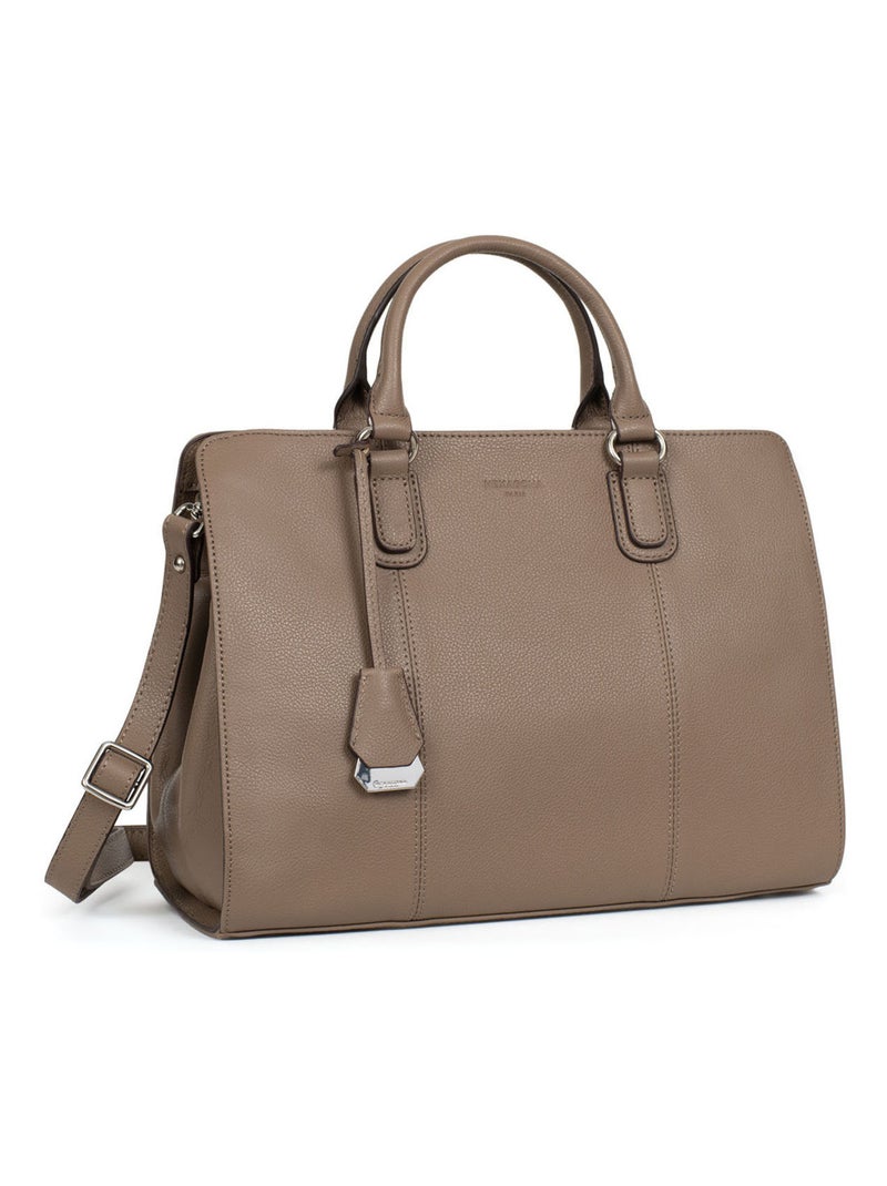 Sac porté main 2 poignées  cuir confort hexagona Marron glacé - Kiabi