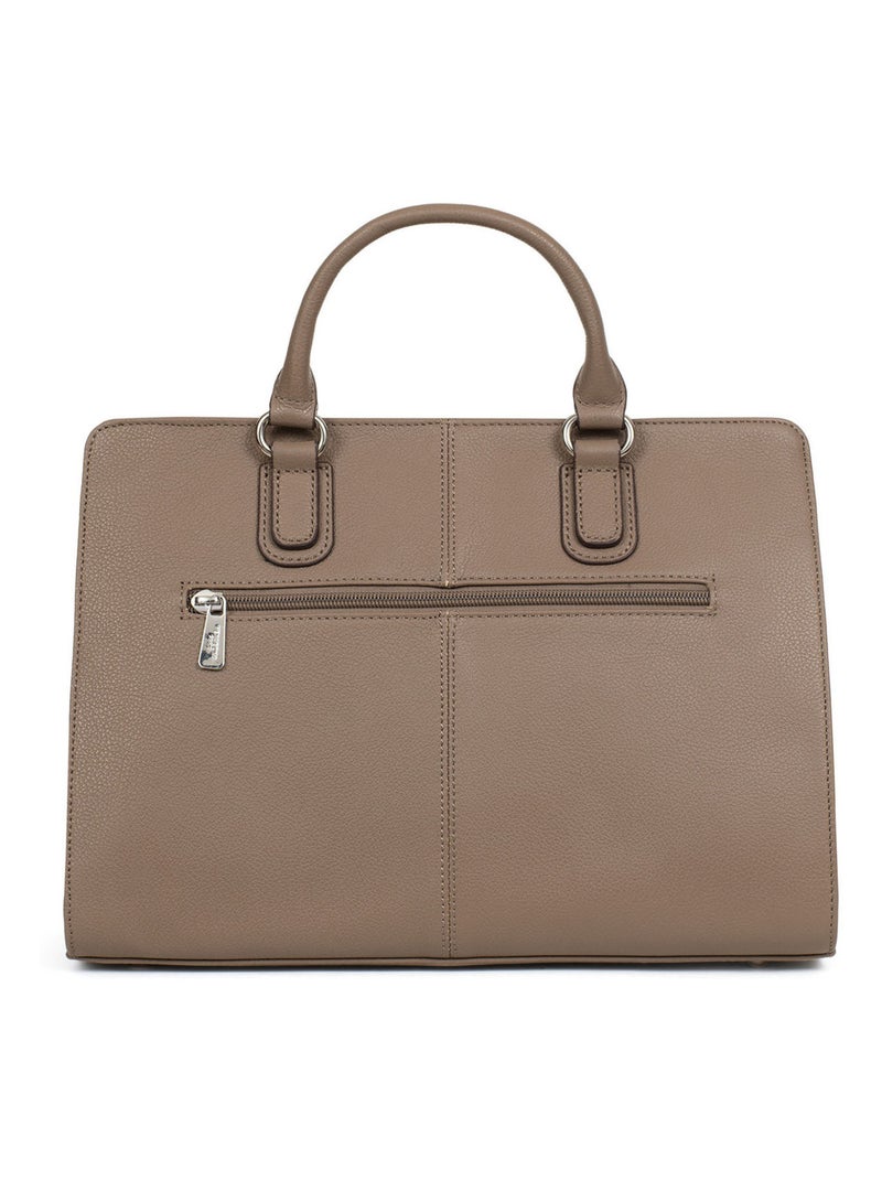 Sac porté main 2 poignées  cuir confort hexagona Marron glacé - Kiabi