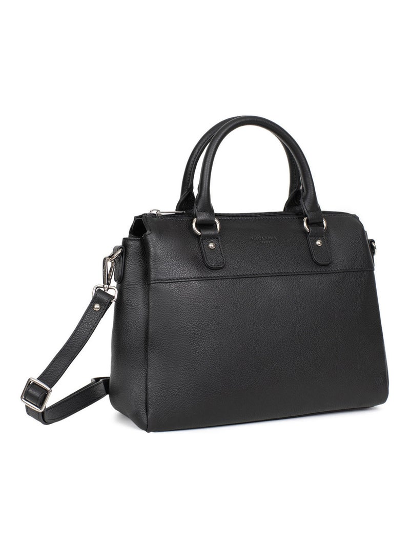 Sac porté main 2 poignées  cuir confort hexagona Noir - Kiabi