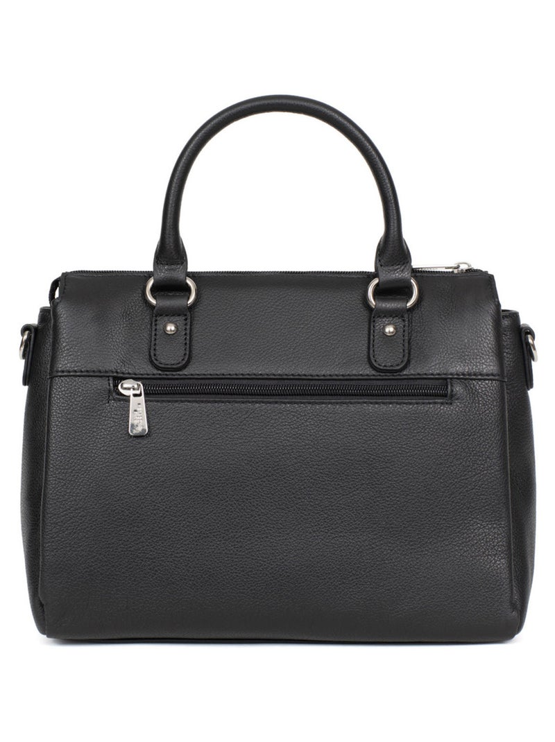 Sac porté main 2 poignées  cuir confort hexagona Noir - Kiabi