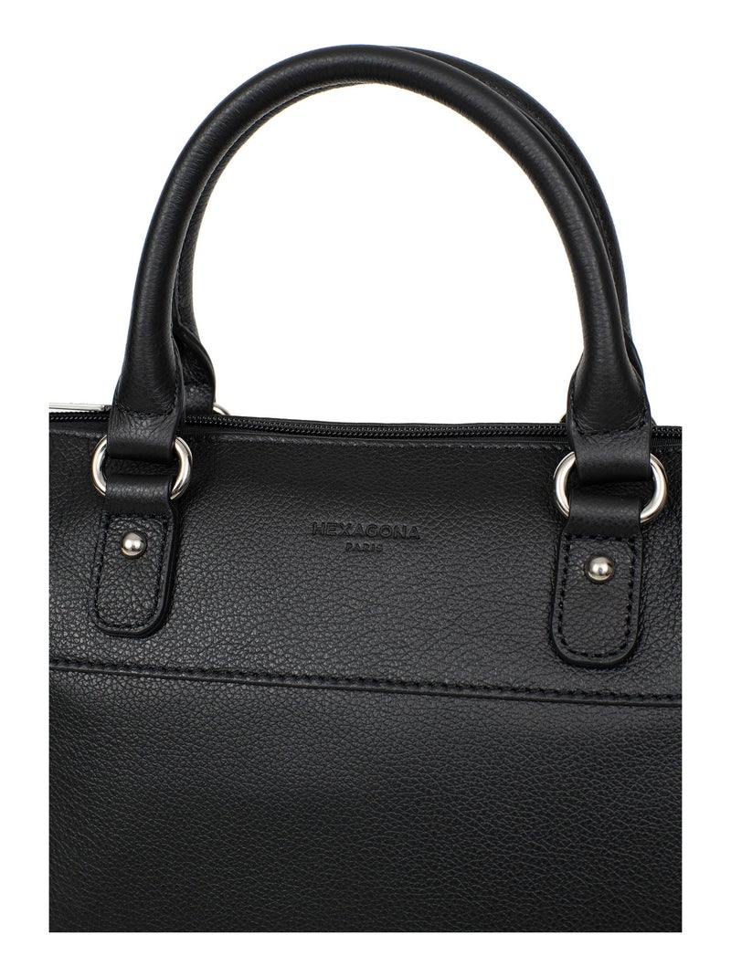 Sac porté main 2 poignées  cuir confort hexagona Noir - Kiabi
