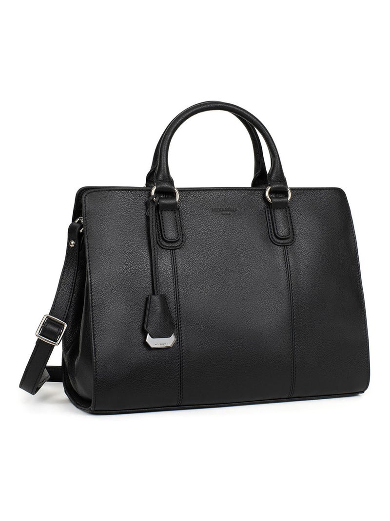 Sac porté main 2 poignées  cuir confort hexagona Noir - Kiabi