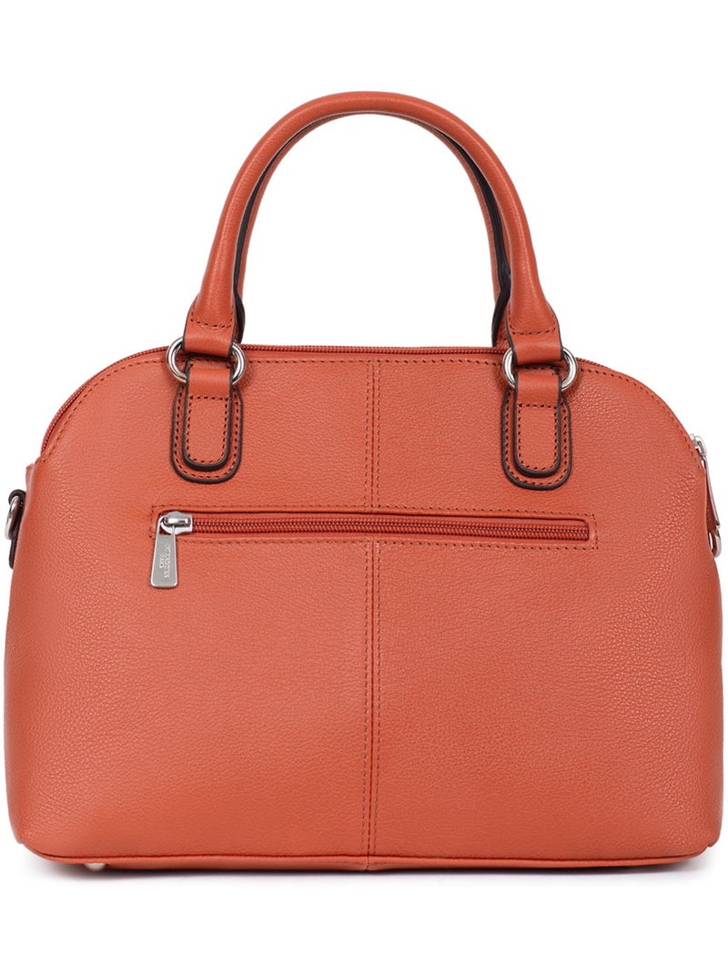 Sac porté main 2 poignées  cuir confort hexagona Orange - Kiabi