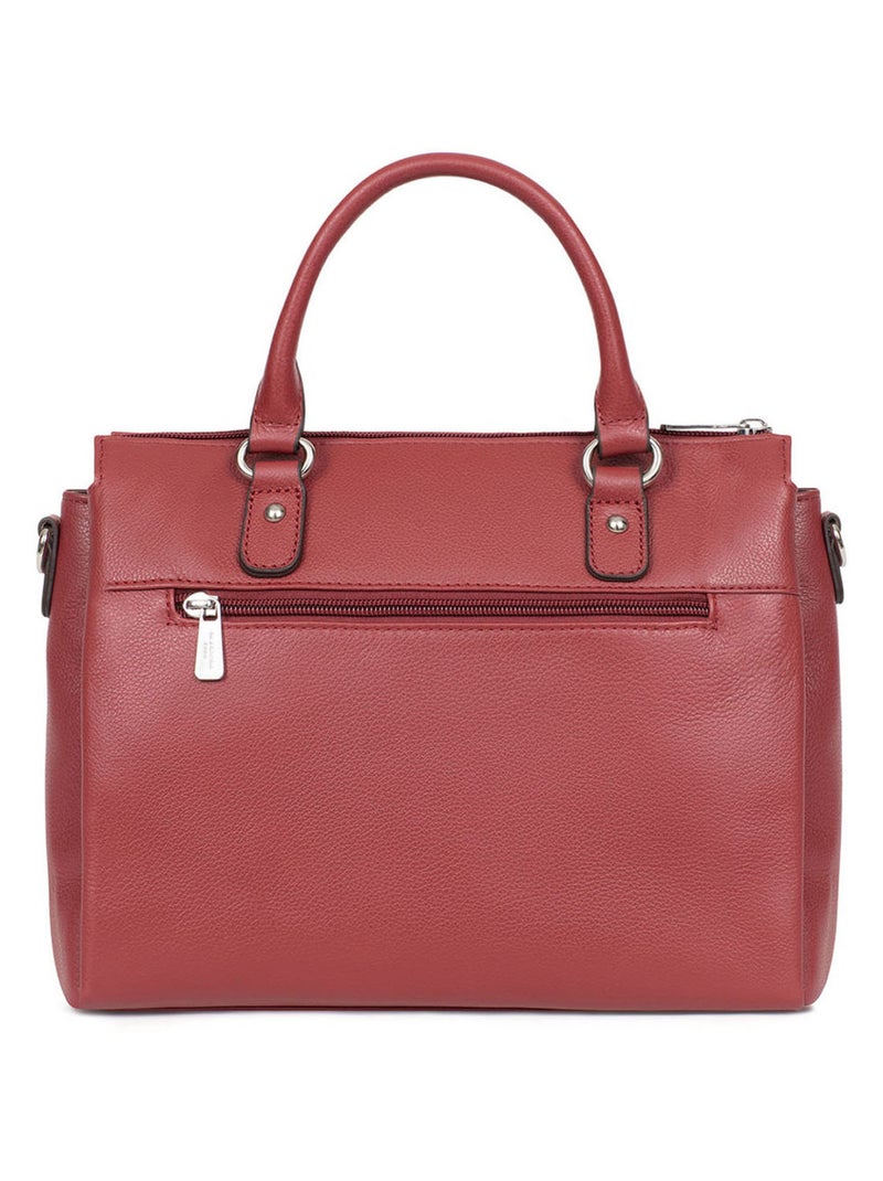 Sac porté main 2 poignées  cuir confort hexagona Rouge foncé - Kiabi