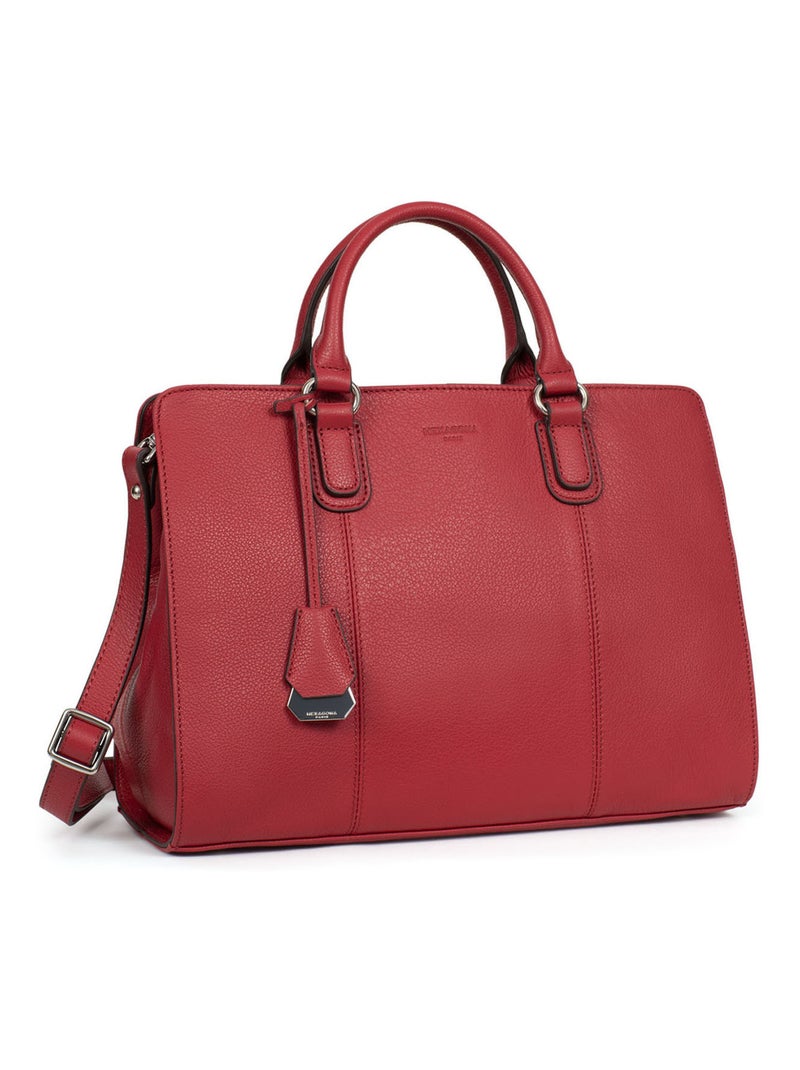 Sac porté main 2 poignées  cuir confort hexagona Rouge foncé - Kiabi