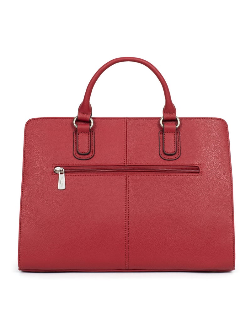 Sac porté main 2 poignées  cuir confort hexagona Rouge foncé - Kiabi