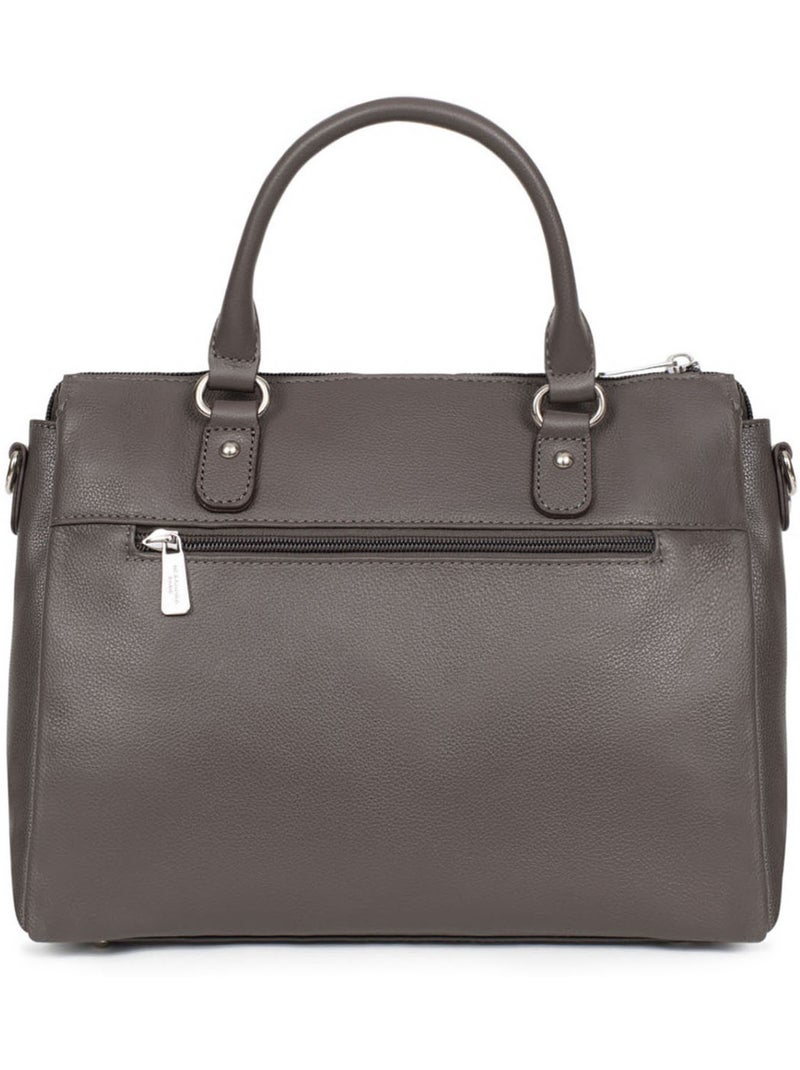 Sac porté main 2 poignées  cuir confort hexagona Taupe - Kiabi