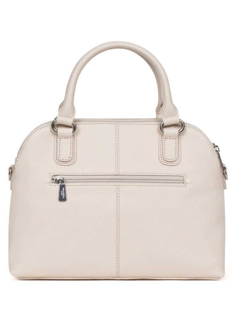 Sac porté main 2 poignées  Cuir CONFORT Ivoire - Kiabi