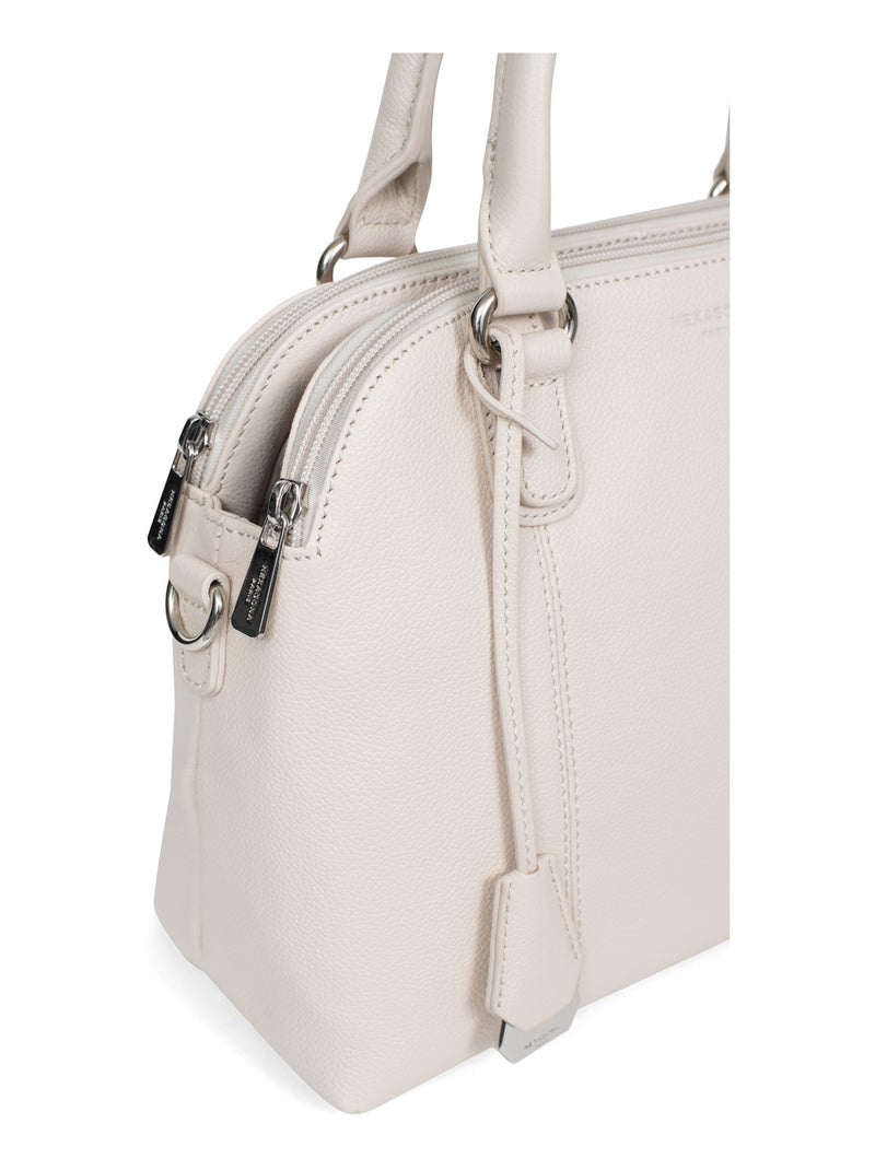 Sac porté main 2 poignées  Cuir CONFORT Ivoire - Kiabi