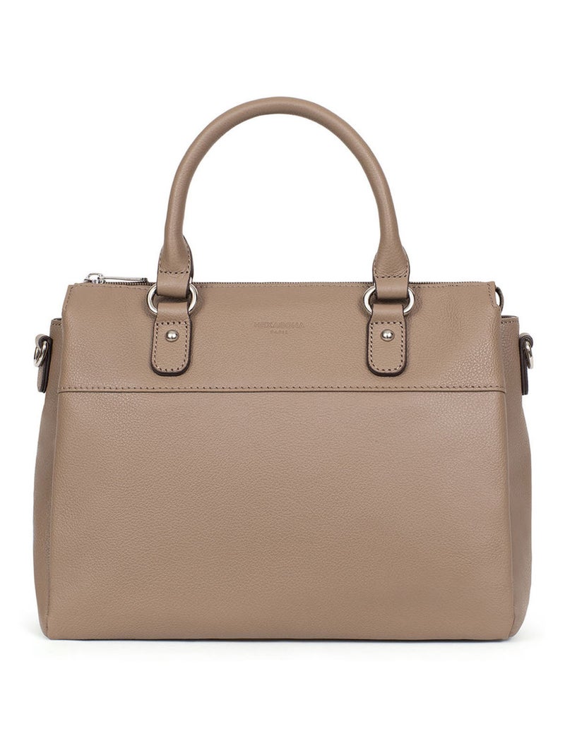Sac porté main 2 poignées  Cuir CONFORT Marron clair - Kiabi