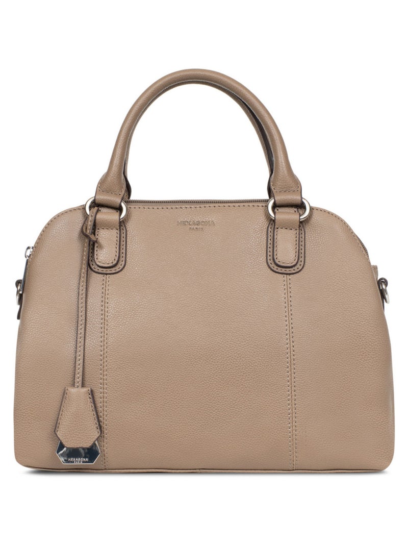 Sac porté main 2 poignées  Cuir CONFORT Marron glacé - Kiabi