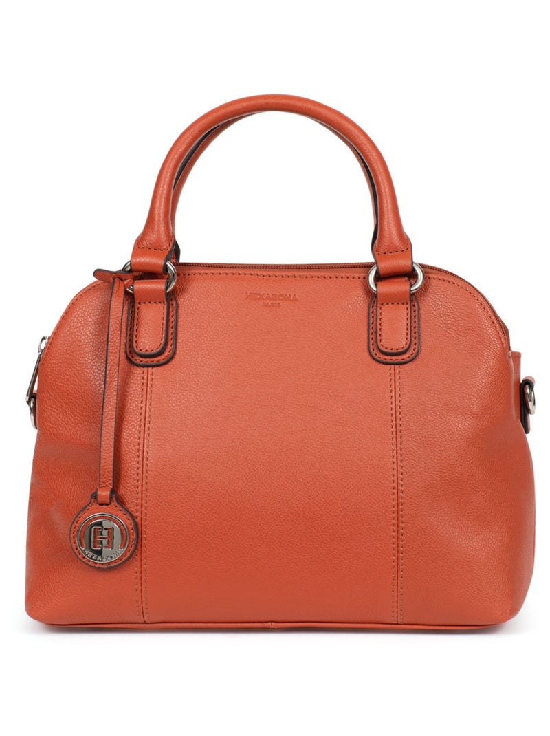 Sac porté main 2 poignées  Cuir CONFORT Orange - Kiabi