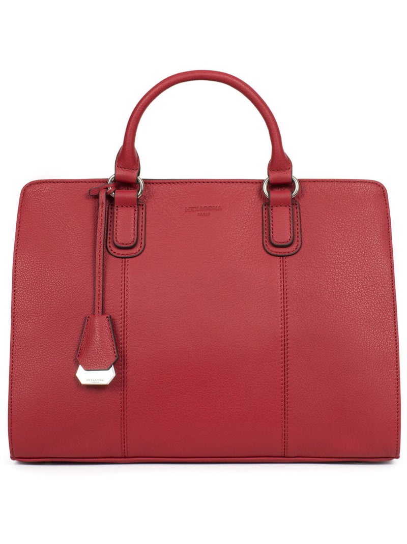 Sac porté main 2 poignées  Cuir CONFORT Rouge foncé - Kiabi