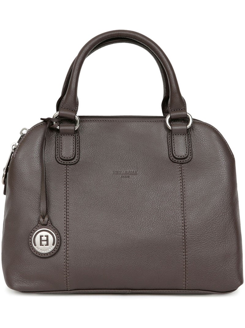 Sac porté main 2 poignées  Cuir CONFORT Taupe - Kiabi