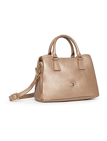 Sac porté main 2 poignées cuir luna hexagona