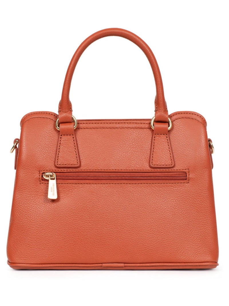 Sac porté main 2 poignées  cuir luna hexagona Orange - Kiabi