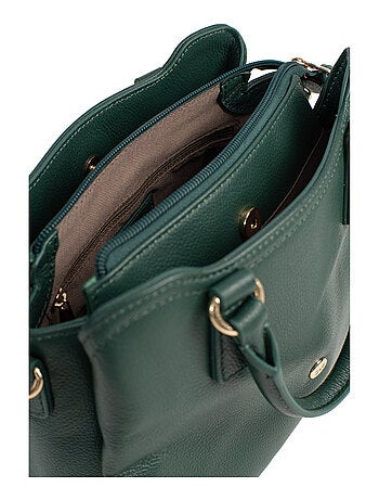 Sac porté main 2 poignées cuir luna hexagona