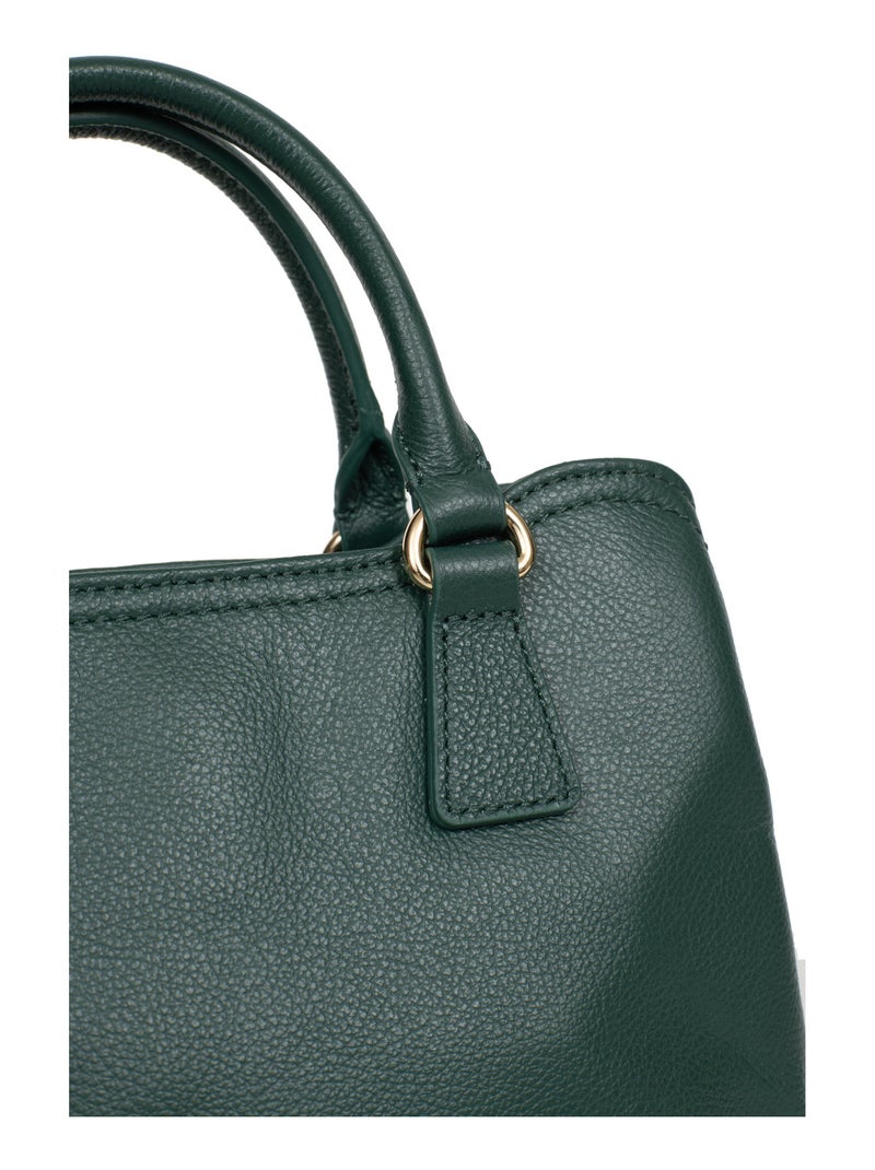 Sac porté main 2 poignées  cuir luna hexagona Vert sapin - Kiabi