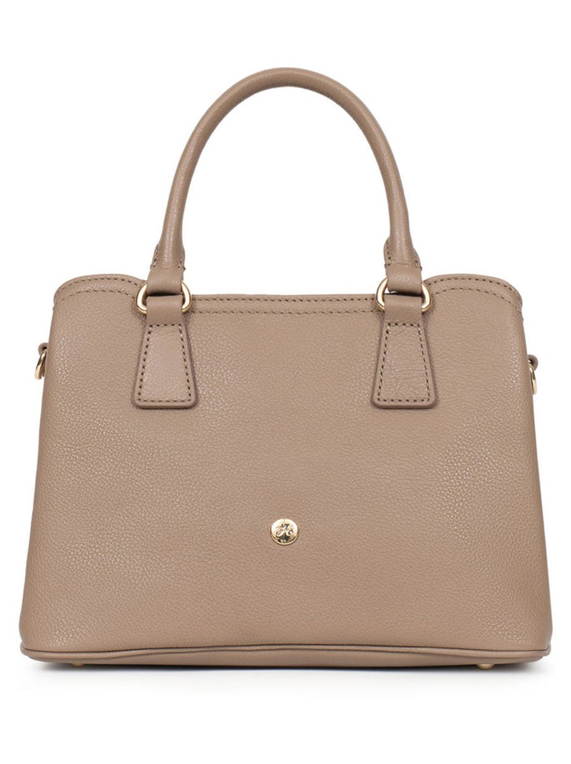 Sac porté main 2 poignées  Cuir LUNA Marron clair - Kiabi