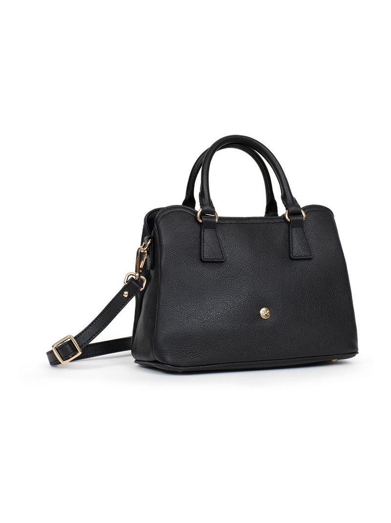 Sac porté main 2 poignées  Cuir LUNA Noir - Kiabi