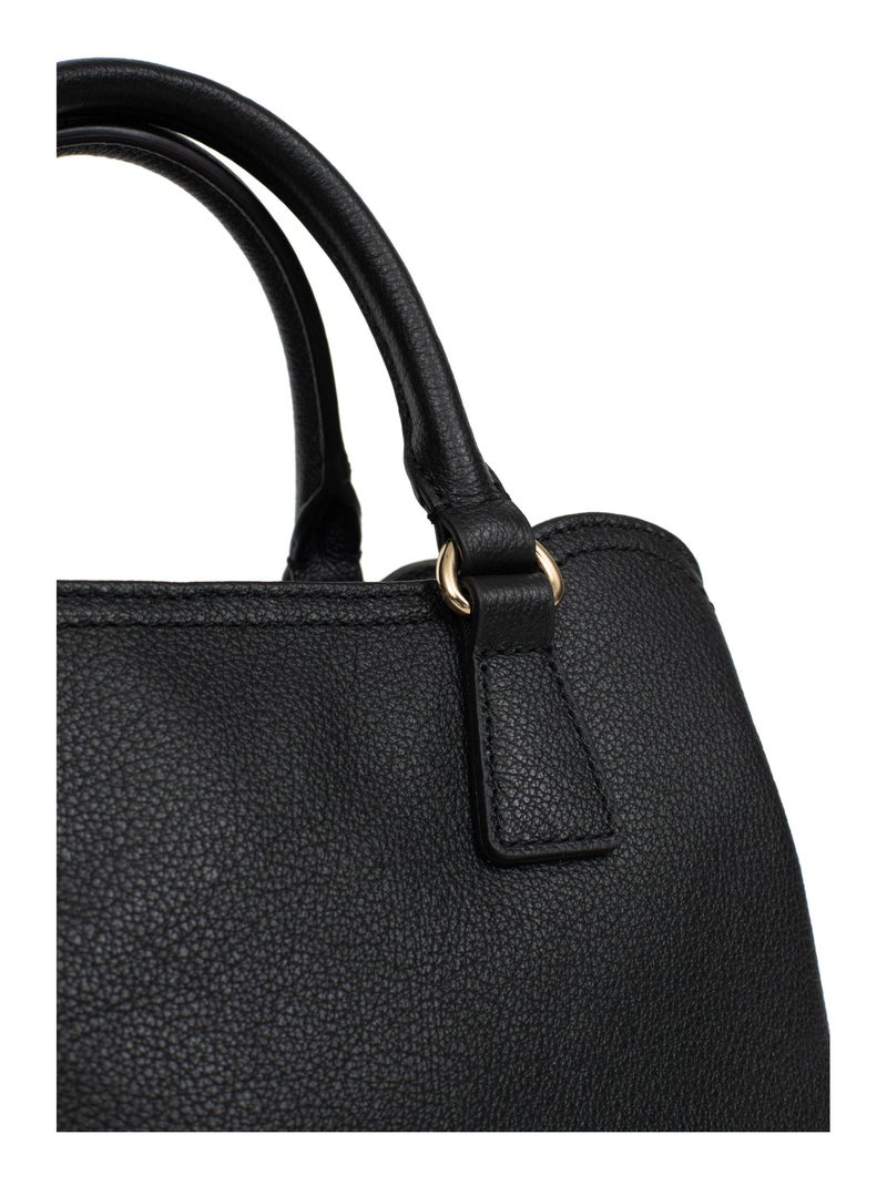 Sac porté main 2 poignées  Cuir LUNA Noir - Kiabi