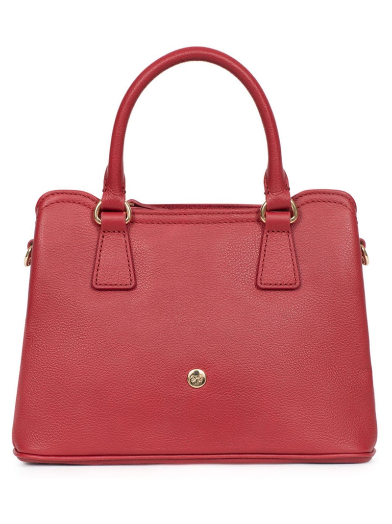 Sac porté main 2 poignées  Cuir LUNA Rouge foncé - Kiabi