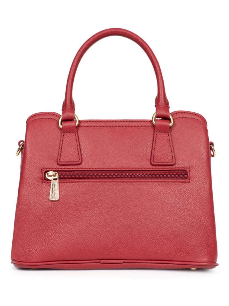 Sac porté main 2 poignées  Cuir LUNA Rouge foncé - Kiabi