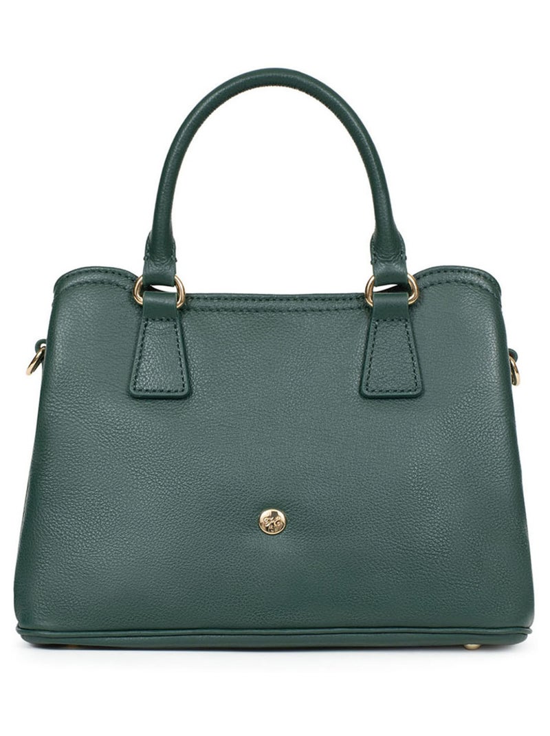 Sac porté main 2 poignées  Cuir LUNA Vert sapin - Kiabi