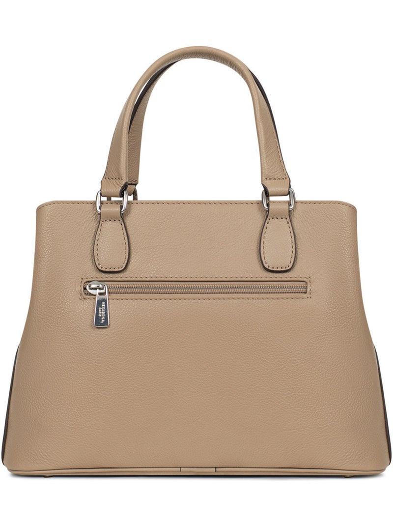 Sac porté main 2 poignées  cuir mirabelle hexagona Marron glacé - Kiabi