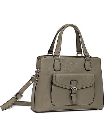 Sac porté main 2 poignées cuir mirabelle hexagona