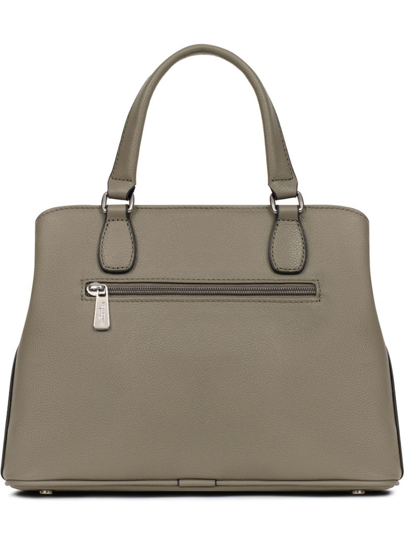 Sac porté main 2 poignées  cuir mirabelle hexagona Vert olive - Kiabi