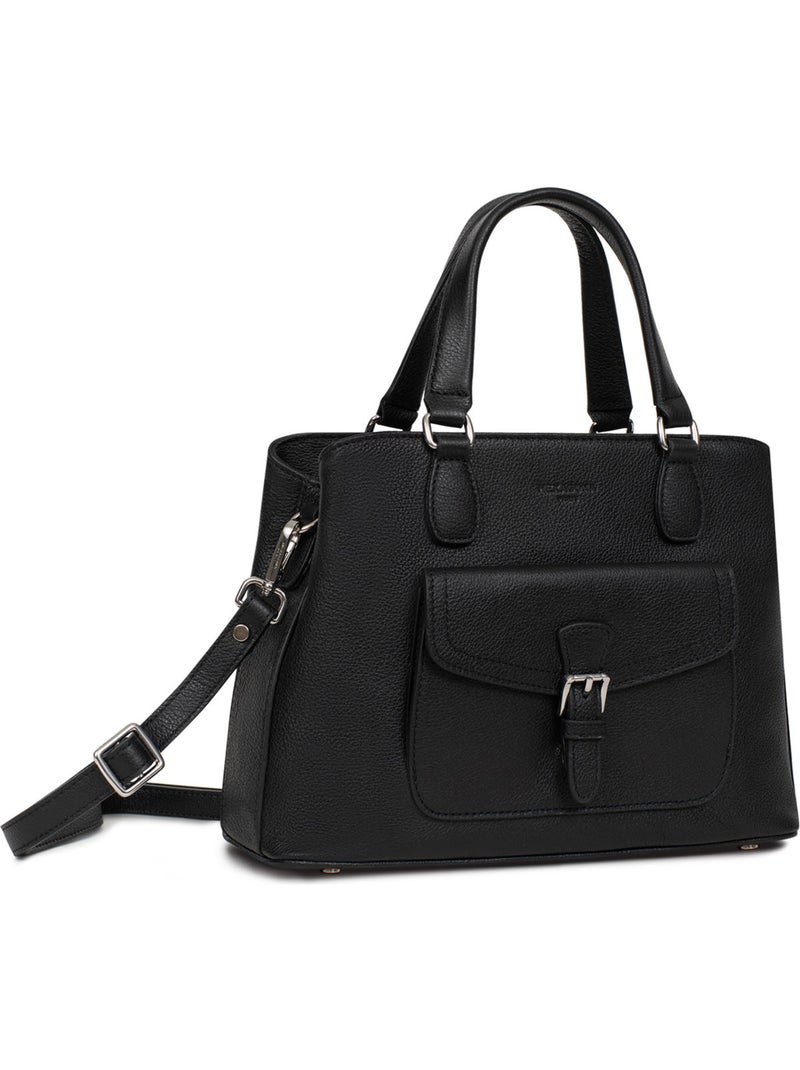 Sac porté main 2 poignées  Cuir MIRABELLE Noir - Kiabi