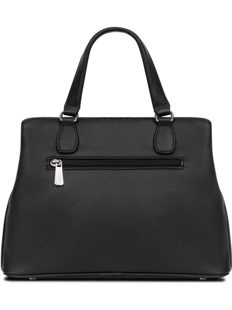 Sac porté main 2 poignées  Cuir MIRABELLE Noir - Kiabi